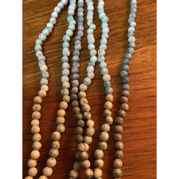 Beaded Necklaces Trio Agate? Vintage - Picture 1 of 3